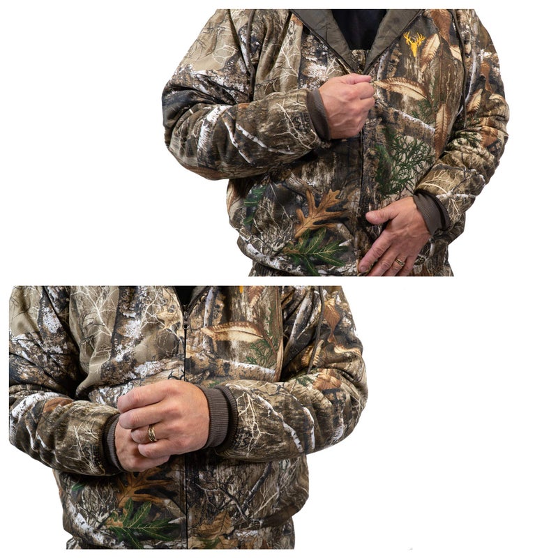 HOT SHOT Menâ€™s Insulated Twill Camo Hunting Jacket, Realtree Edge Camo with Cotton Shell, for cold weather, bird and deer hunting, Extra Large - Image 4